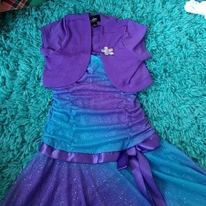 Girl's Purple & Blue Glitter Dress size 8